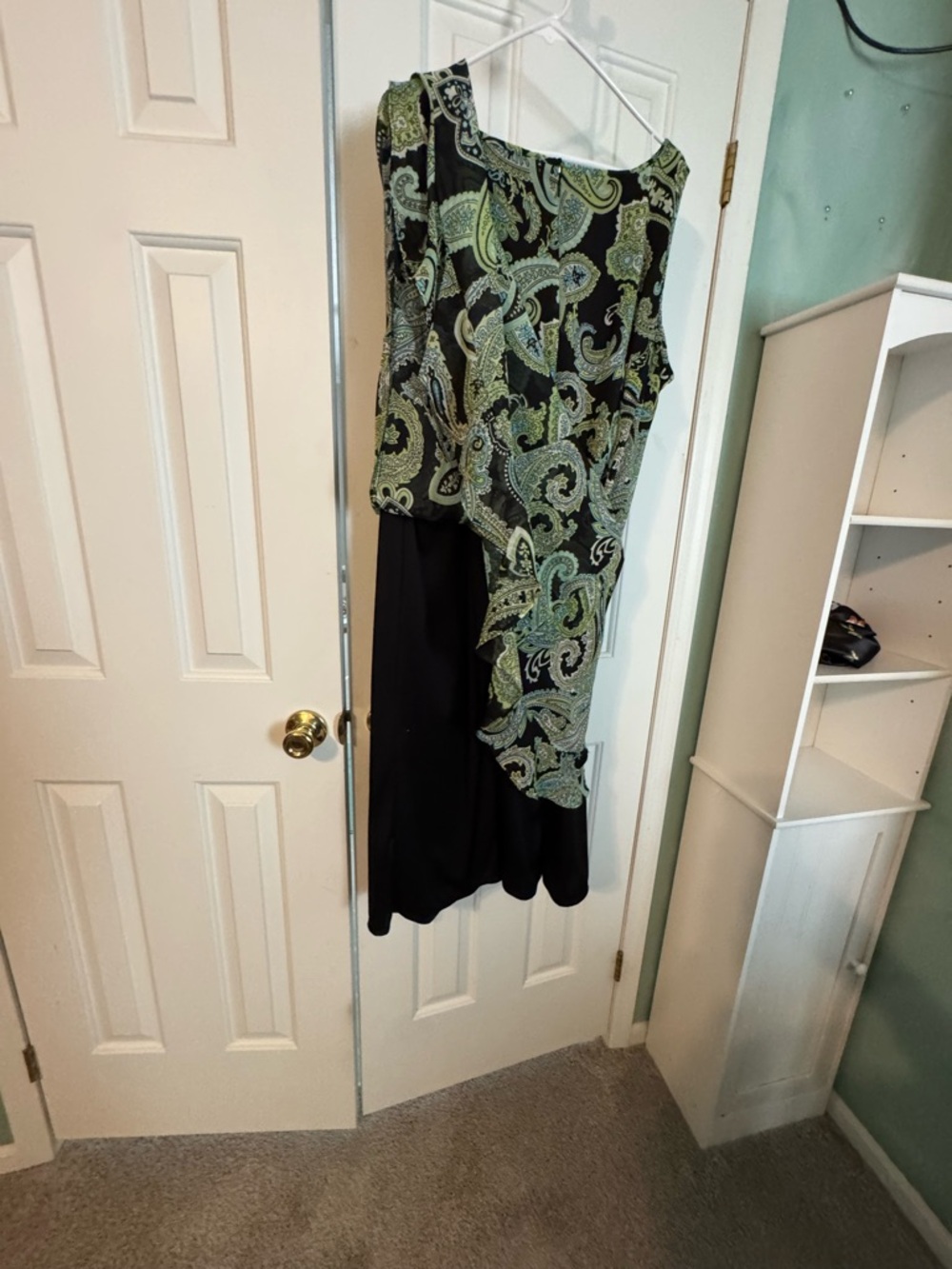 Studio I Black Paisley Maxi with Lime Knit Cardigan - Picture 7 of 8